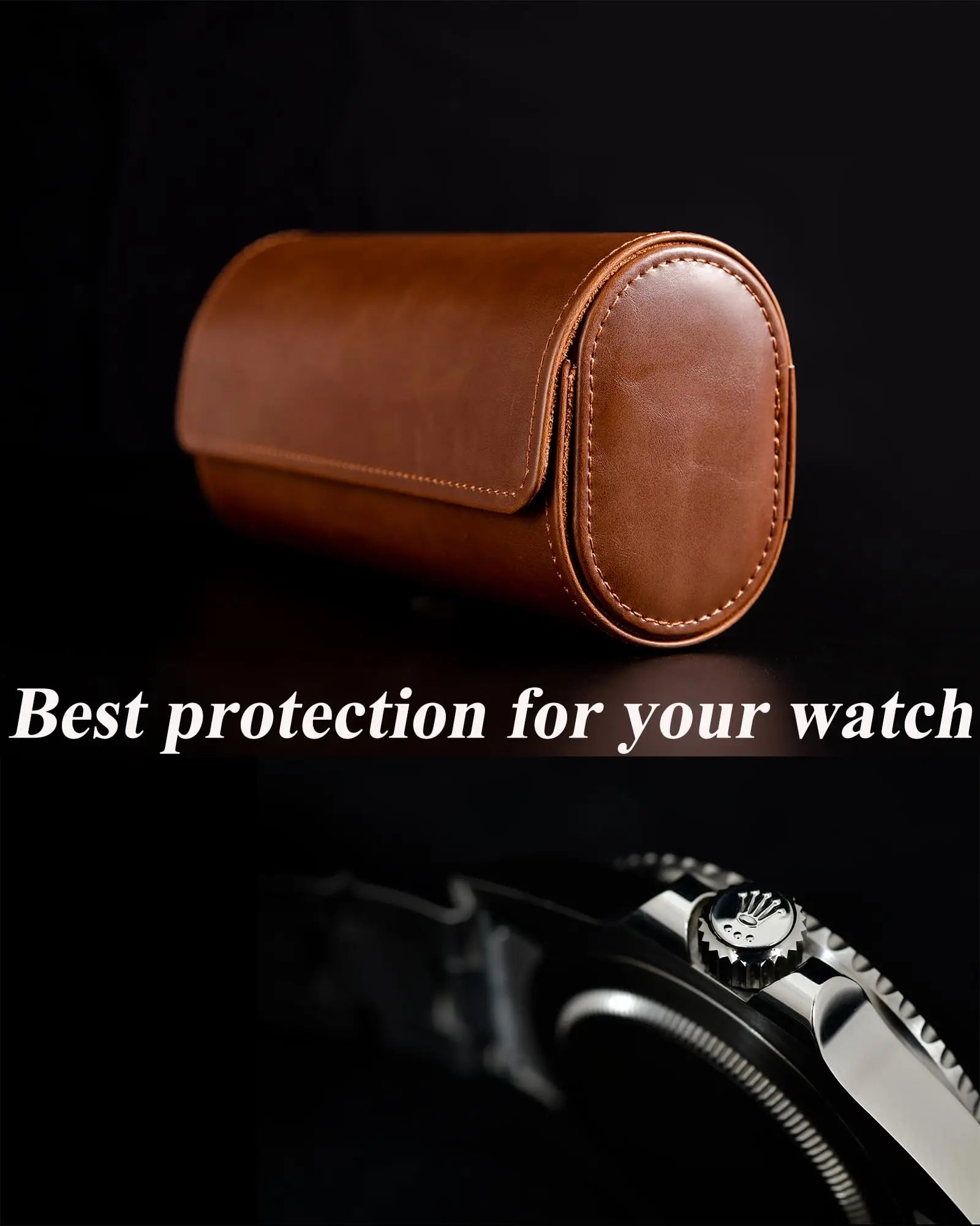 Étui Montre Cuir Voyage Texture Premium