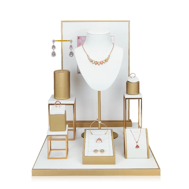 Plateau Bijoux Velours Or Blanc Multifonction