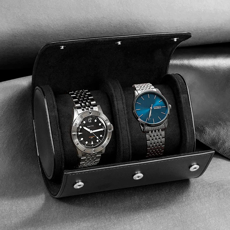 Étui Montre Cuir Voyage Rouleau 3 Emplacements