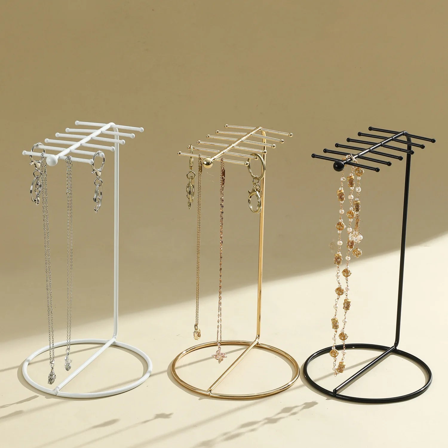 Présentoir Collier Métal 12 Tiges Multi-Chaînes