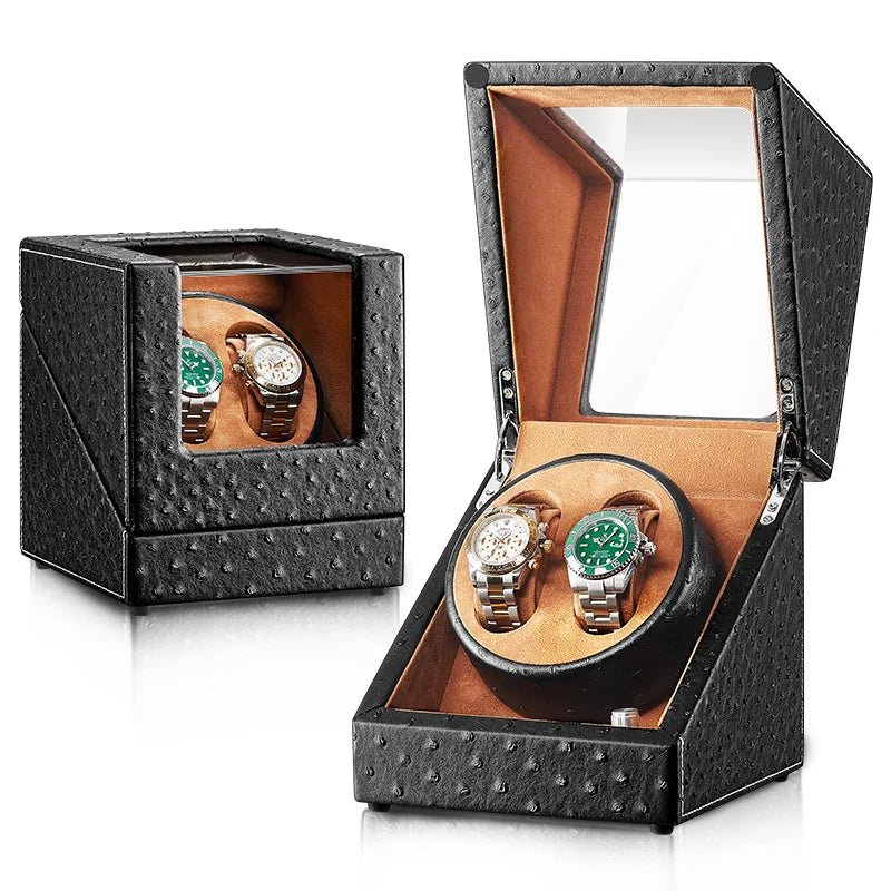 Mallette Bijoux Cuir Remontoir Montre 4+6 Rotatif
