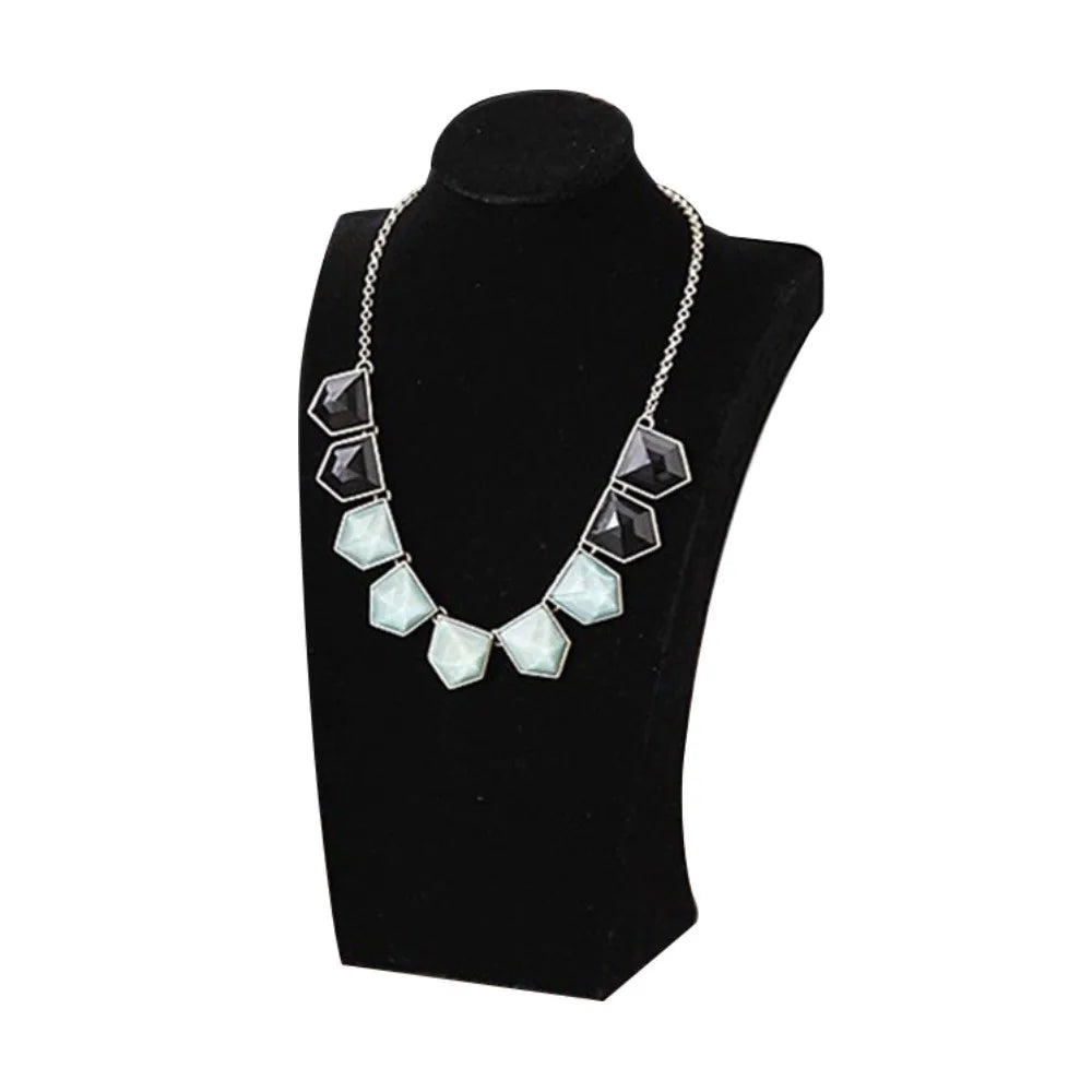 Buste Bijoux Velours Présentoir Vitrine Multi-Coloris