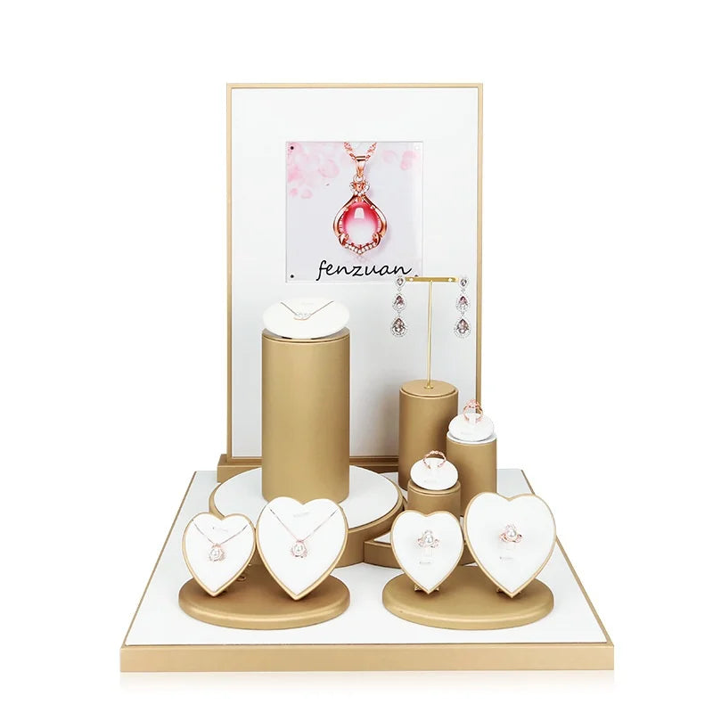 Plateau Bijoux Velours Or Blanc Multifonction