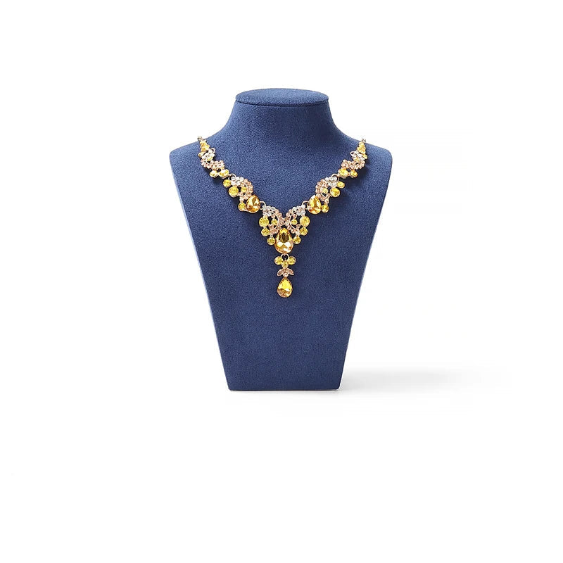 Buste Collier Velours Bleu Mannequin Vitrine