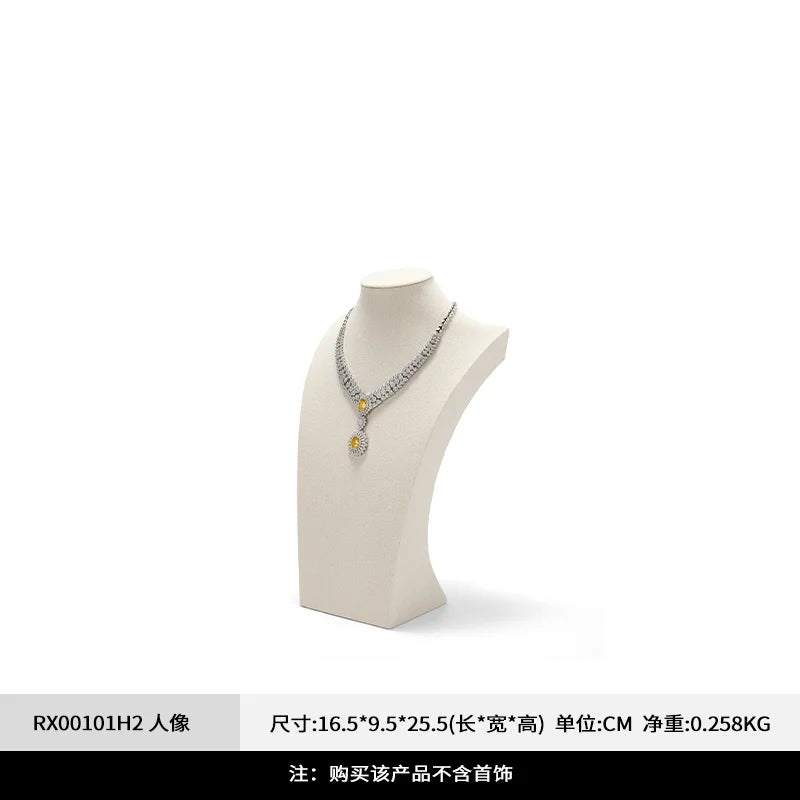 Buste Collier Coton Beige Texturé Vitrine