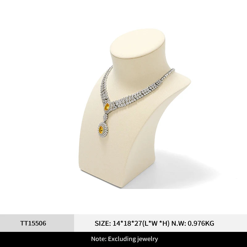 Présentoir Bijoux Daim Beige Comptoir Magasin