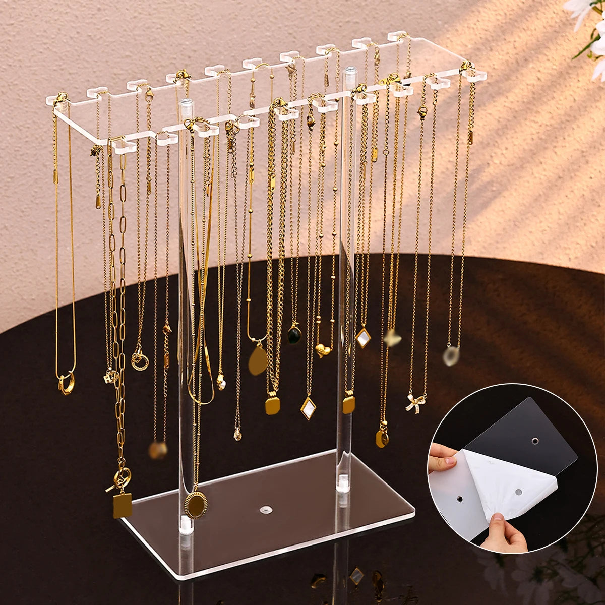 Présentoir Collier Acrylique Transparent Vitrine