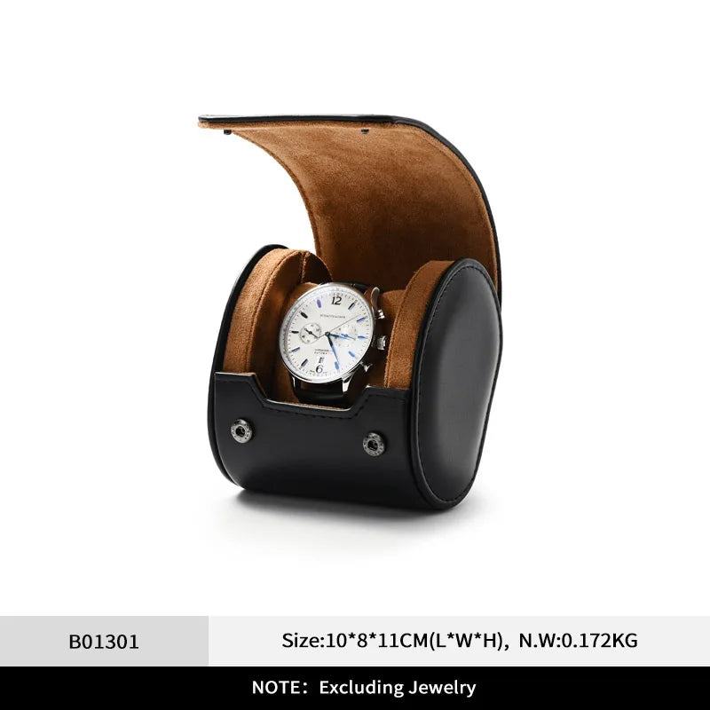 Étui Montre Cuir Voyage Rouleau Coussin