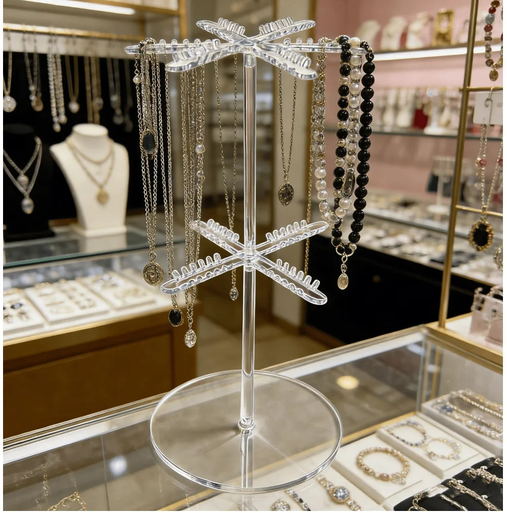 Présentoir Collier Vitrine Plastique Transparent