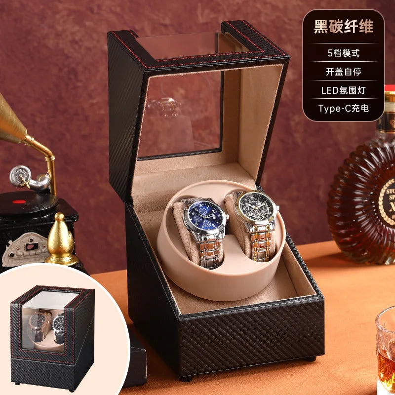 Remontoir Montre Cuir Double 2 Slots Silencieux