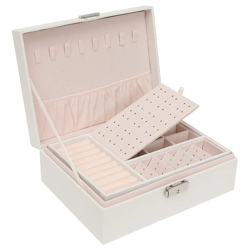 Boite Bijoux Cuir Velours Fermee
