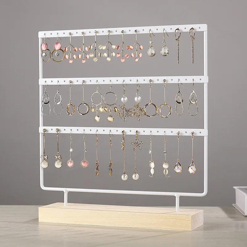 Porte Boucles d'Oreilles Bois Organisateur