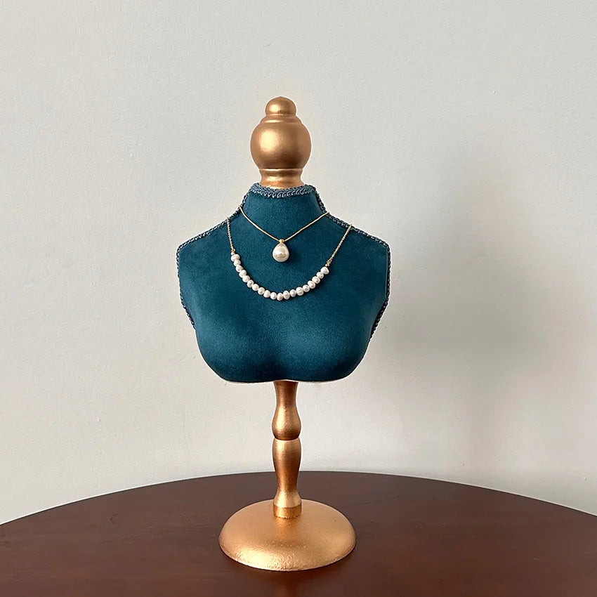 Présentoir Collier Buste Bois Bambou Élégant