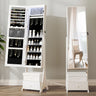 Boîte à Bijoux Bois Armoire Miroir Tiroirs Velours