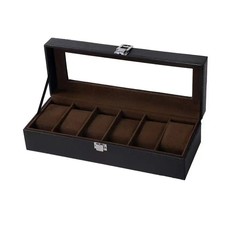 Boite Montre Cuir Verre Multi Emplacements