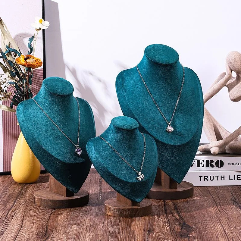 Buste Bijoux Velours Cuir Mannequin