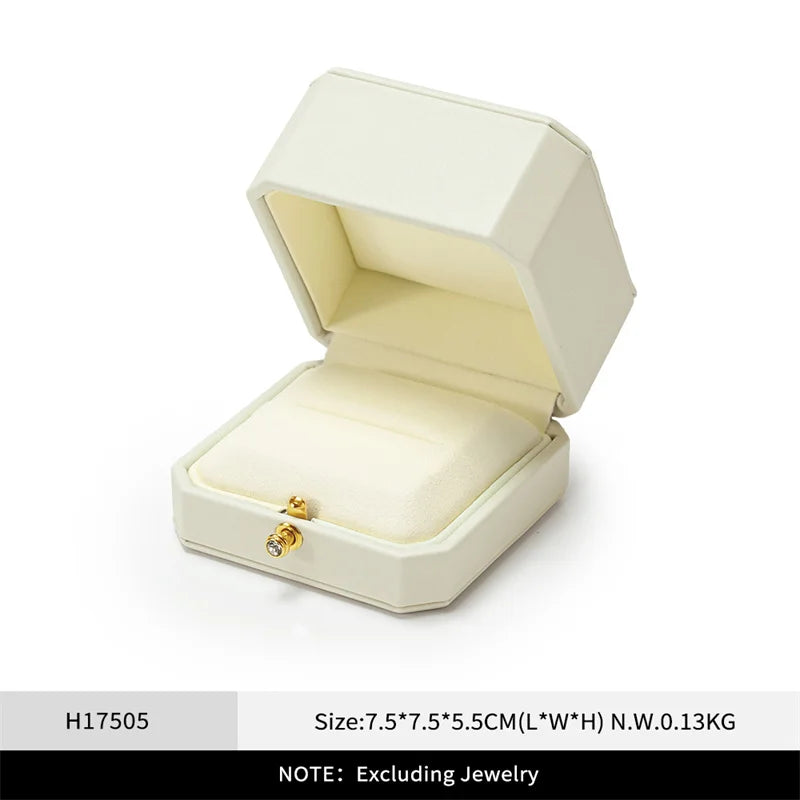 Boîte Bague Velours Simple Double Demande Mariage
