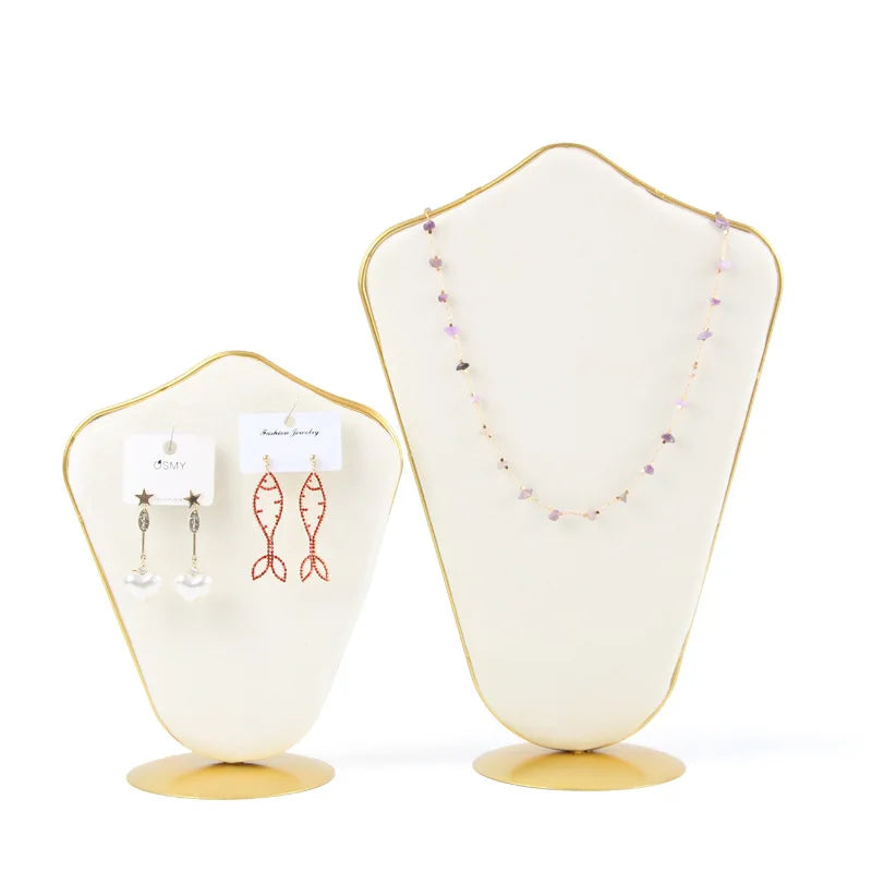 Buste Collier Velours Présentoir Boucles Pendentifs
