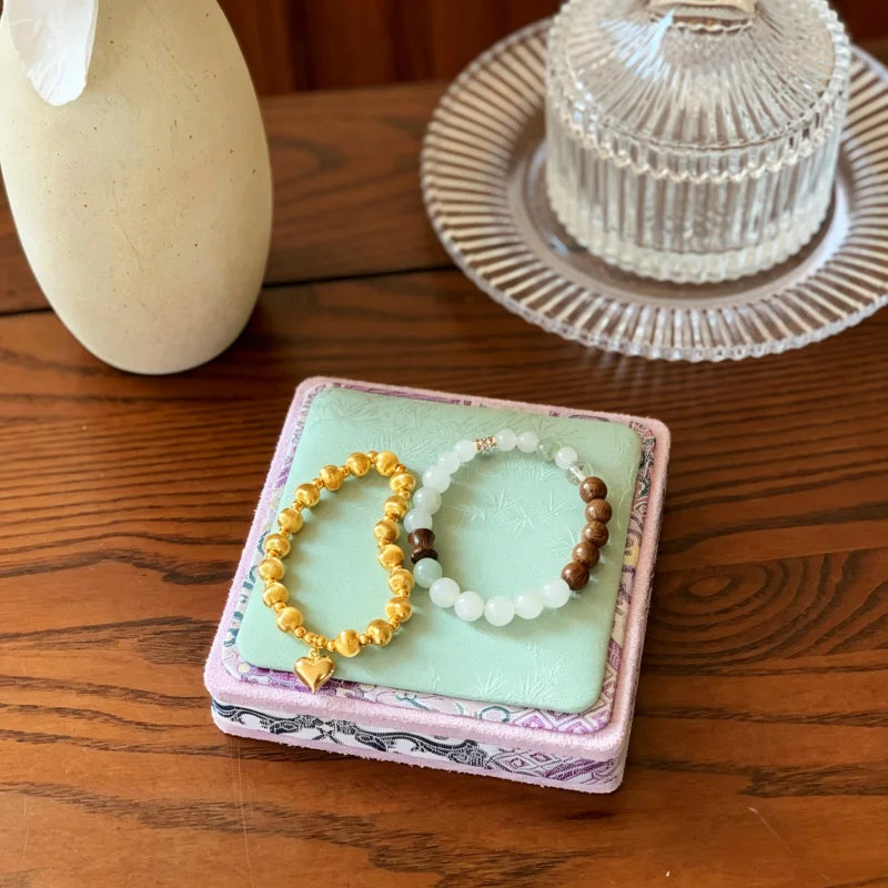 Plateau Bois Luxe Bijoux Bracelet Collier Boucle Oreille