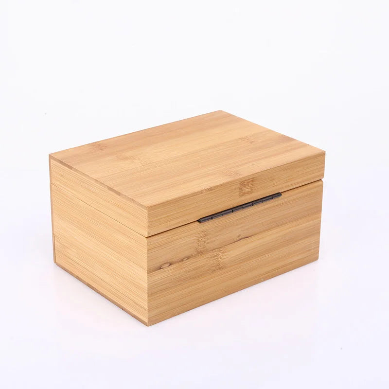 Boîte Bijoux Bois Bambou Miroir Tiroirs