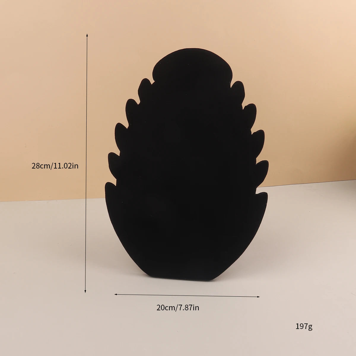 Présentoir Collier Velours Feuille Plat