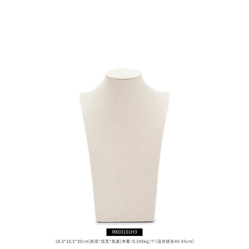Buste Collier Coton Beige Texturé Vitrine