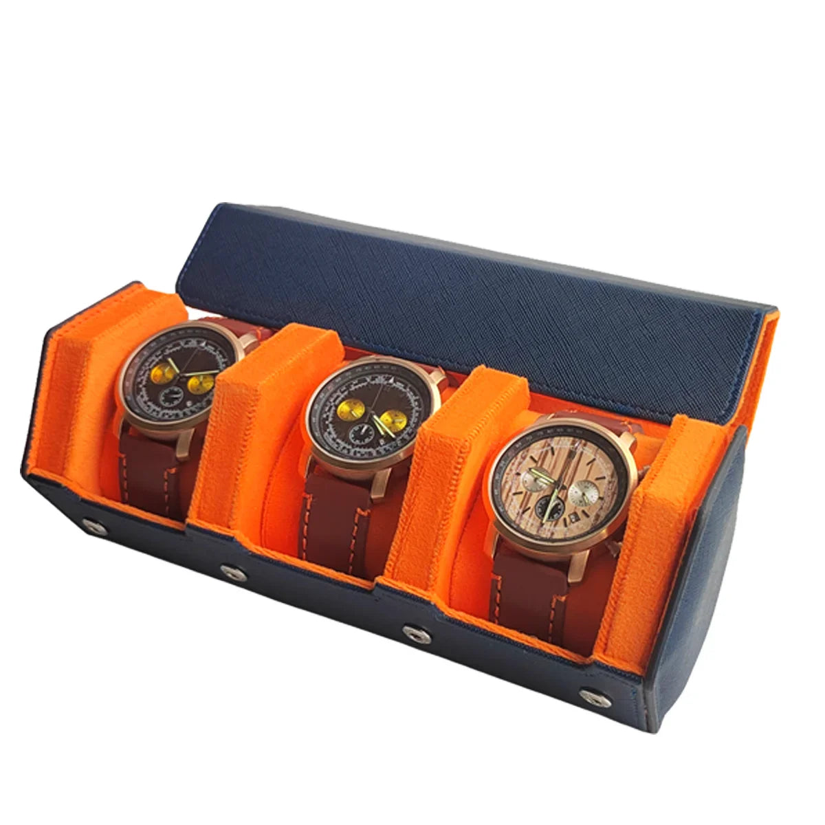 Boîte à Montres Cuir Hexagonale Texturée