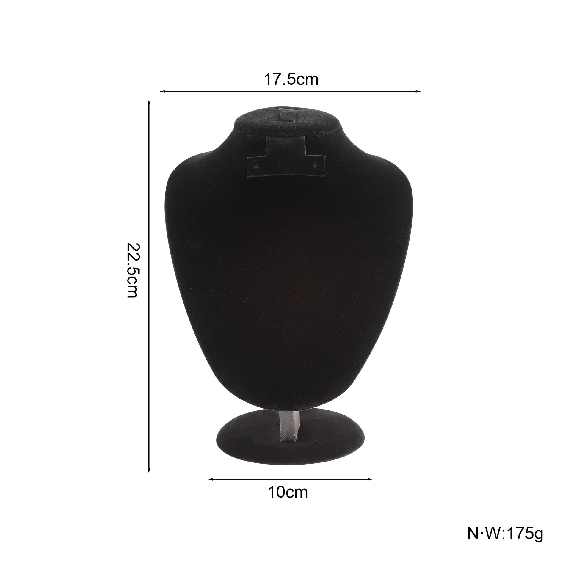 Présentoir Collier Velours 22cm Noir Blanc