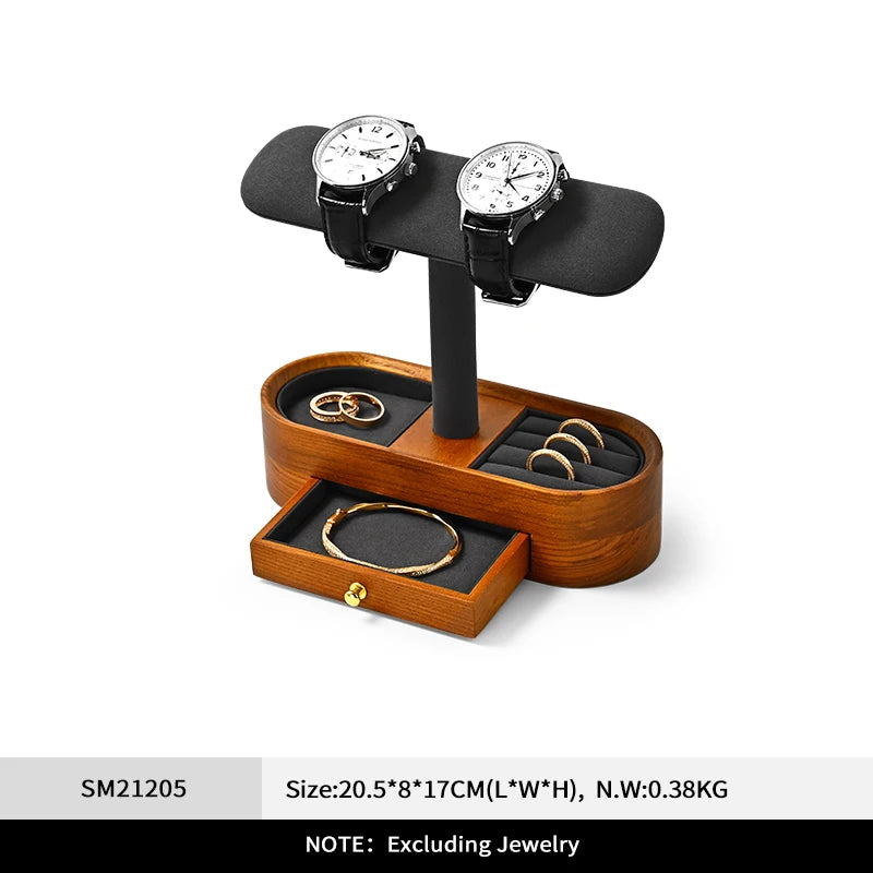 Présentoir Montre Bois Noyer Support T