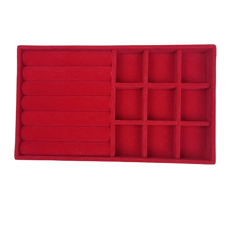 Plateau Bijoux Velours Rouge Multi Configurations