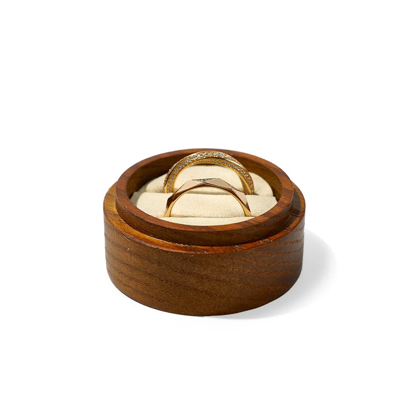 Boîte Bague Bois Vintage Mariage Fiançailles Cadeau