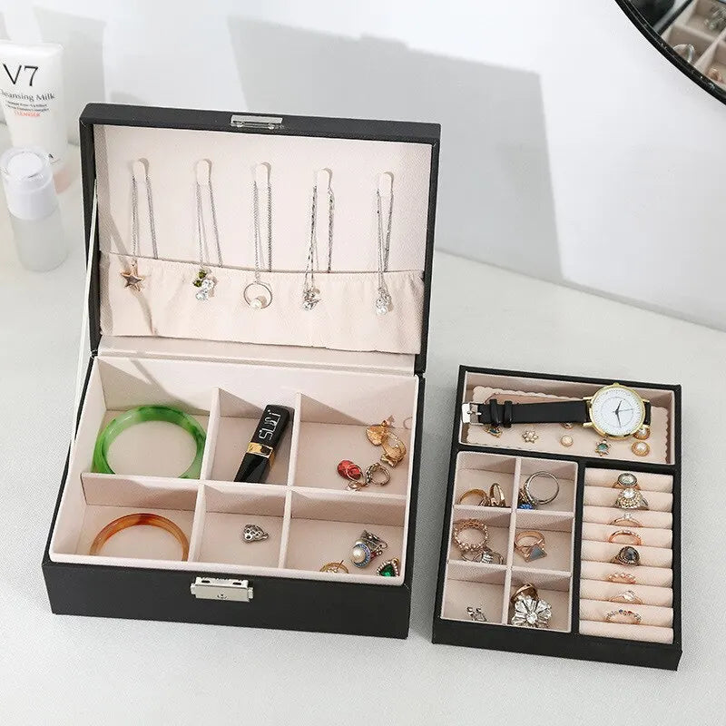 Boite a Bijoux Femme Velours Cuir Coffret Luxe