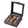 Boite Montres Bois Brun Velours 4 Places