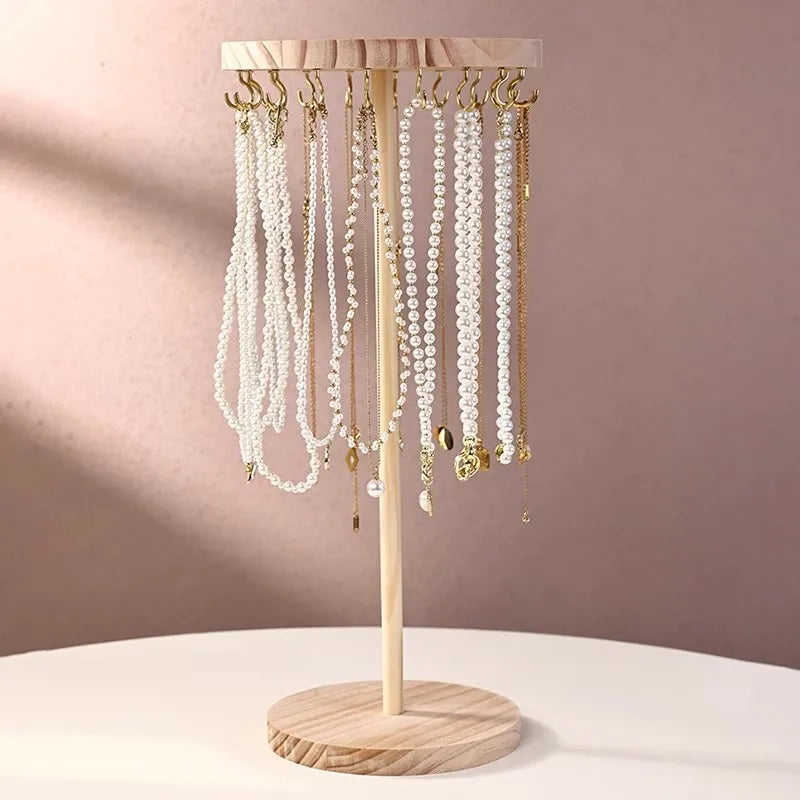 Présentoir Bois Rotatif Tour Collier Bracelet