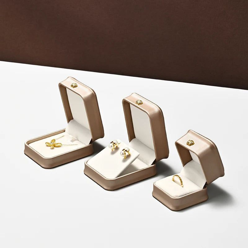 Boîte Bijoux Cuir Doré Coffret Mariage Premium