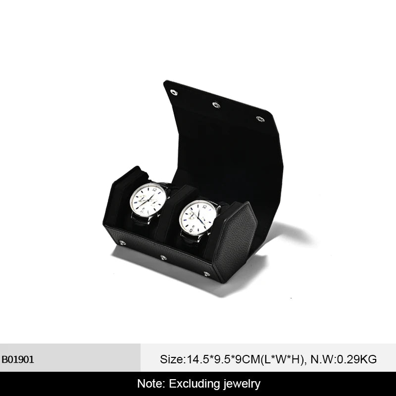 Étui Montre Cuir Hexagonal Voyage Portable