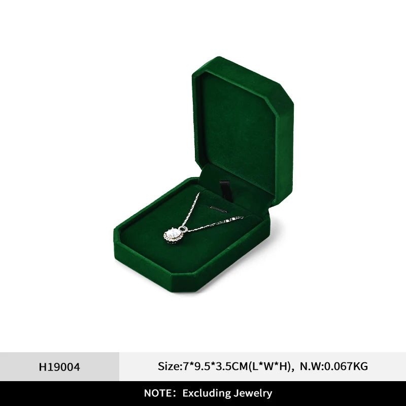 Boîte Bague Velours Vert Pierres Précieuses