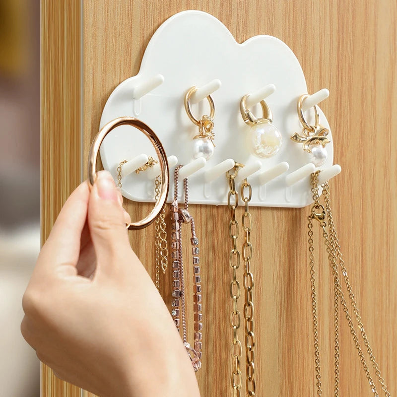 Présentoir Collier Mural Métal Nuage Déco