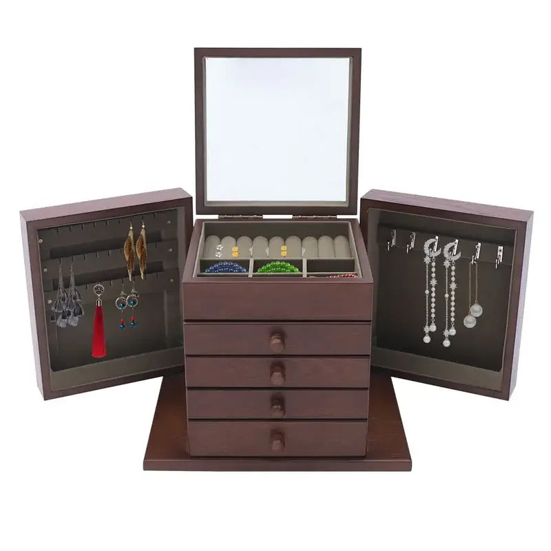Boîte à Bijoux Bois Vintage Modulable Luxe