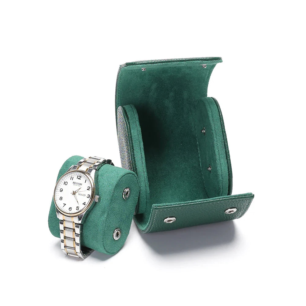Étui Montre Cuir Compact Bicolore