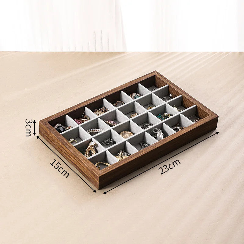 Plateau Bijoux Bois Noyer Flanelle Mixte