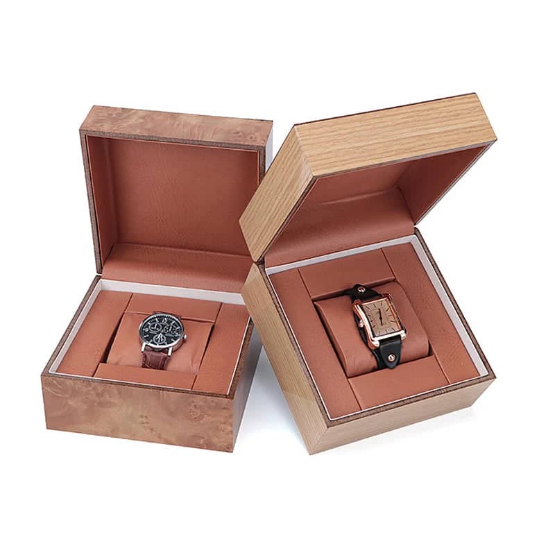 Boîte Montres Bois Cuir Blanc 1 Place