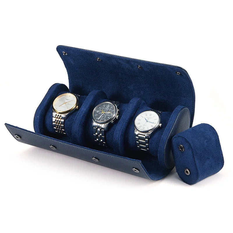 Étui Montre Cuir 3 Places Voyage Élégant