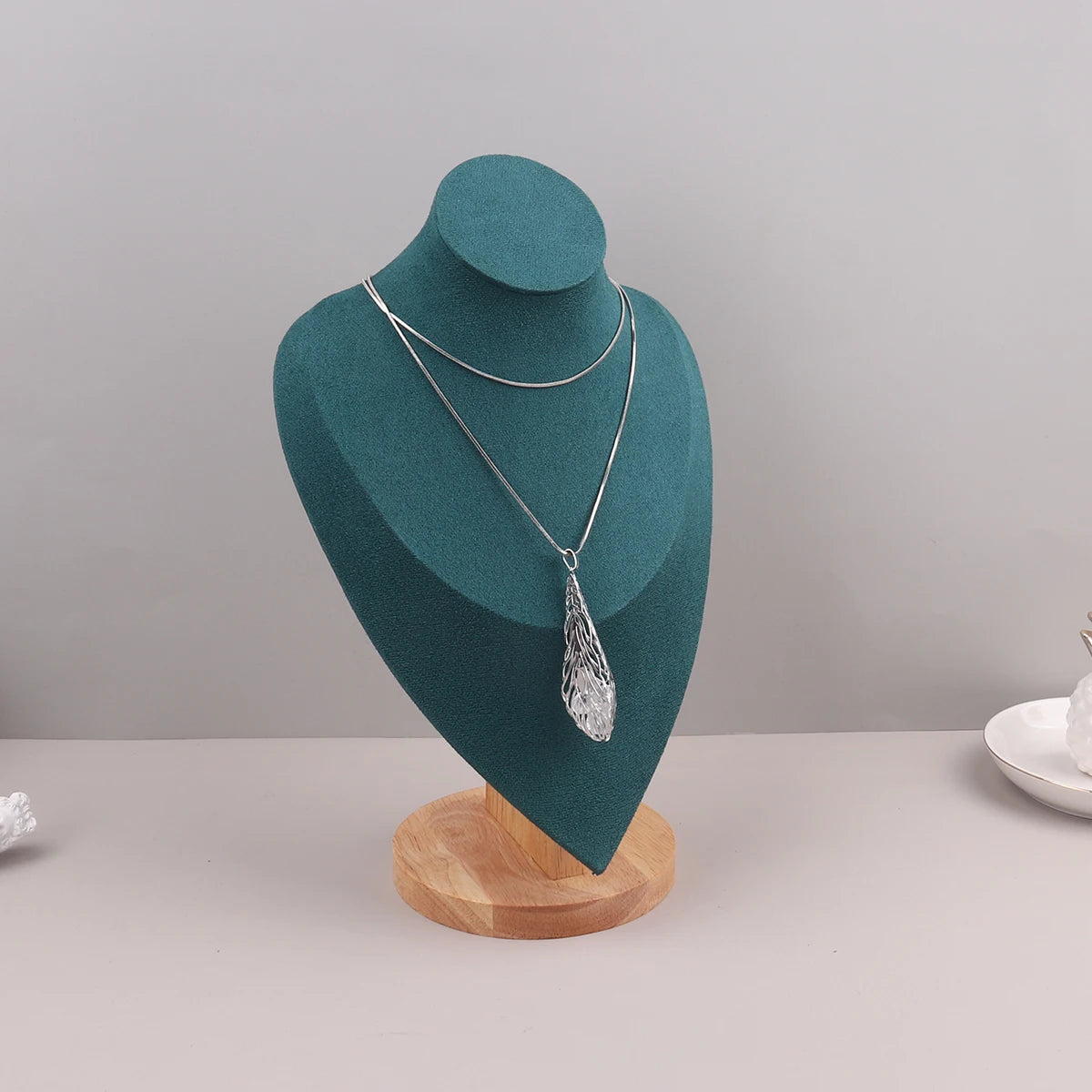 Présentoir Collier Velours Vert Émeraude 3 Tailles