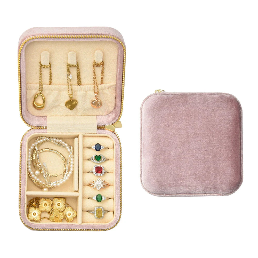 Boîte à Bijoux Velours Mini Voyage Vintage