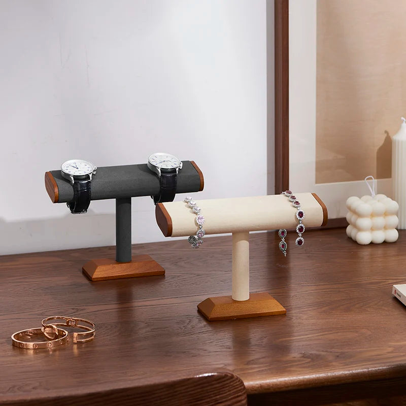Porte Montre Bois T-Bar Bracelet Rangement