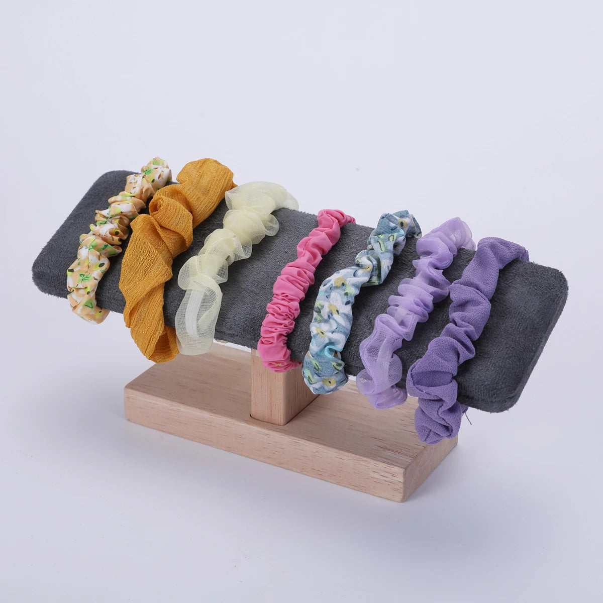 Présentoir Bracelet Bois Velours Cuir Forme T