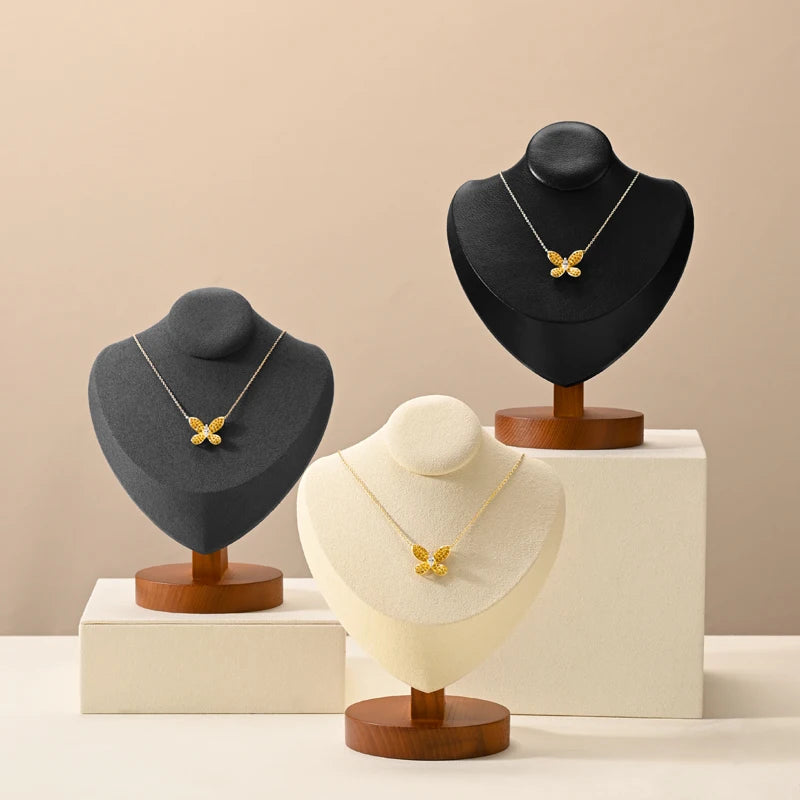 Buste Collier Bois Portrait Mannequin Vitrine