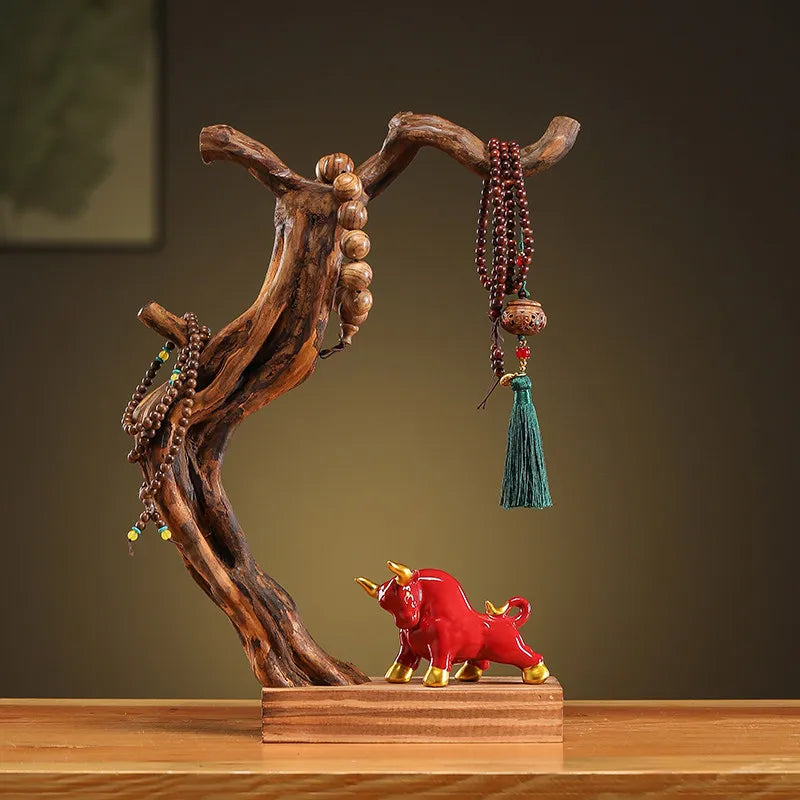 Présentoir Collier Bois Vintage Animal