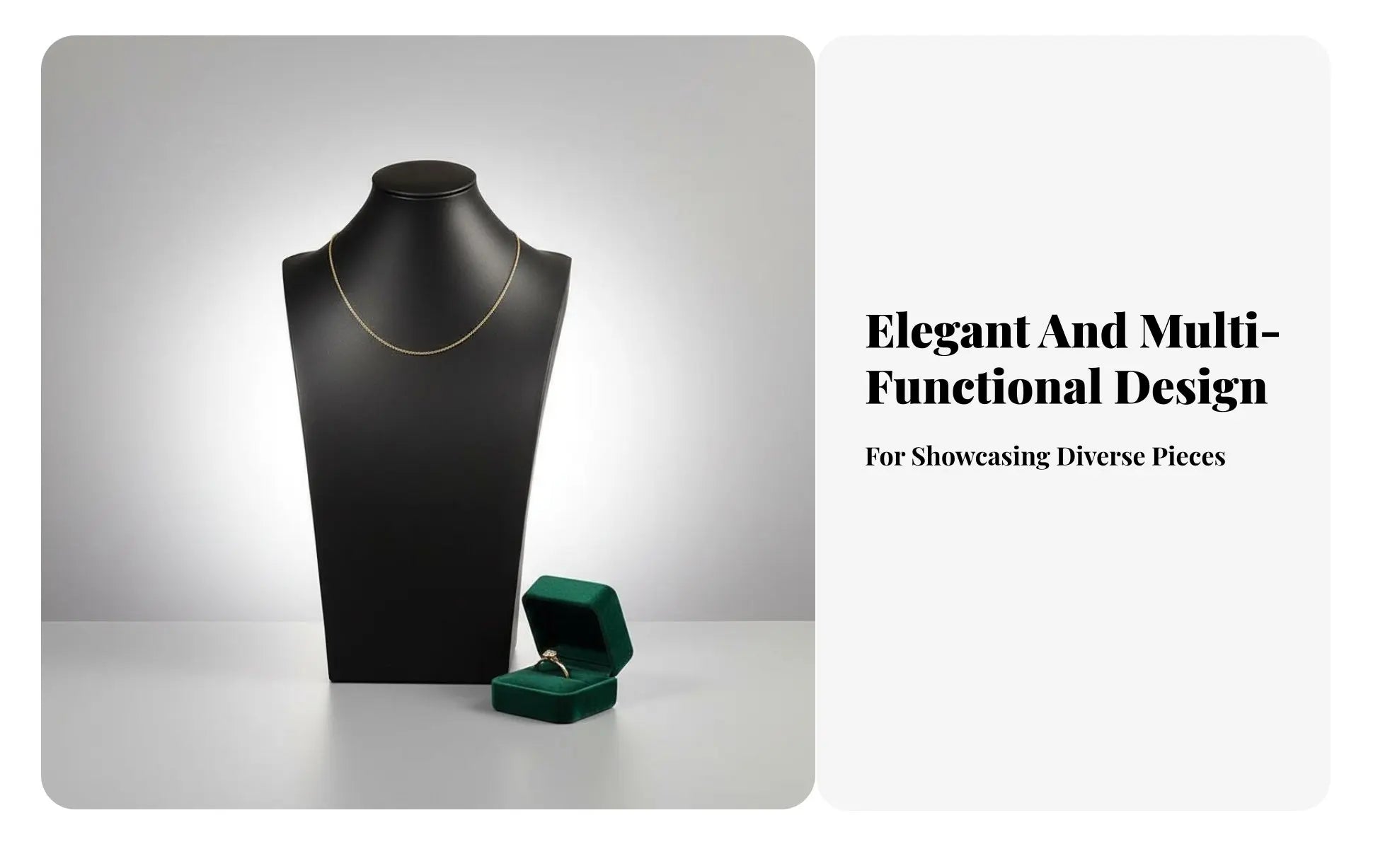 Présentoir Collier Buste Cuir Noir Élégant